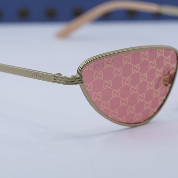 Final Price! Gucci GG1879S 004 Gold/Red with GG Pattern Sunglasses - Picture 6 of 12